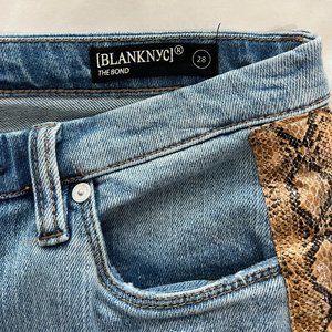 Blank NYC // Snake skin trim jeans